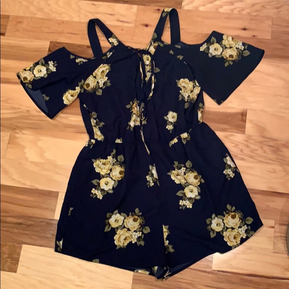 Floral Cold Shoulder Romper